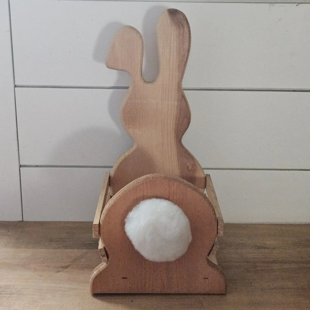 Vintage Camel Wood Products Wooden Bunny Basket Crate Easter Rabbit Decor